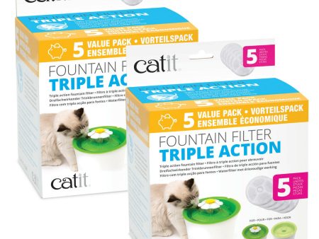 Catit Flower Fountain Triple Action Replacement Filters Pack of 10 For Cheap