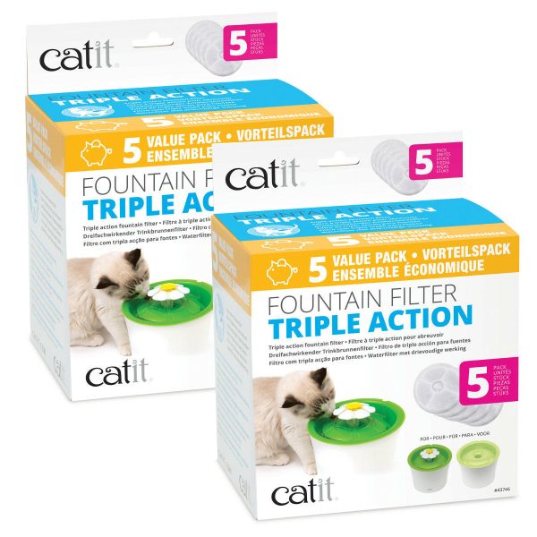 Catit Flower Fountain Triple Action Replacement Filters Pack of 10 For Cheap