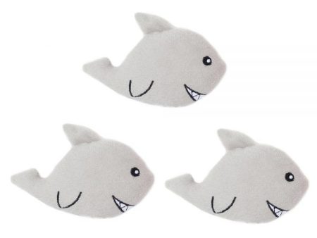 ZippyPaws Miniz Sharks 3-Pack Plush Dog Toys For Discount