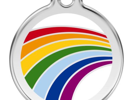 Red Dingo Enamel Dog & Cat ID Tags Rainbow Cheap