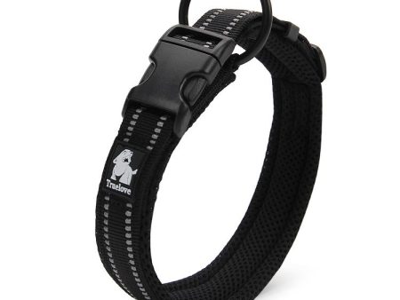 Truelove Dog Puppy Collars Airmesh Reflective Black 8 Sizes Supply