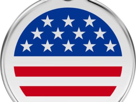 Red Dingo Enamel Dog & Cat ID Tags USA Stars & Stripes Flag Online now