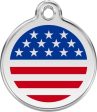 Red Dingo Enamel Dog & Cat ID Tags USA Stars & Stripes Flag Online now