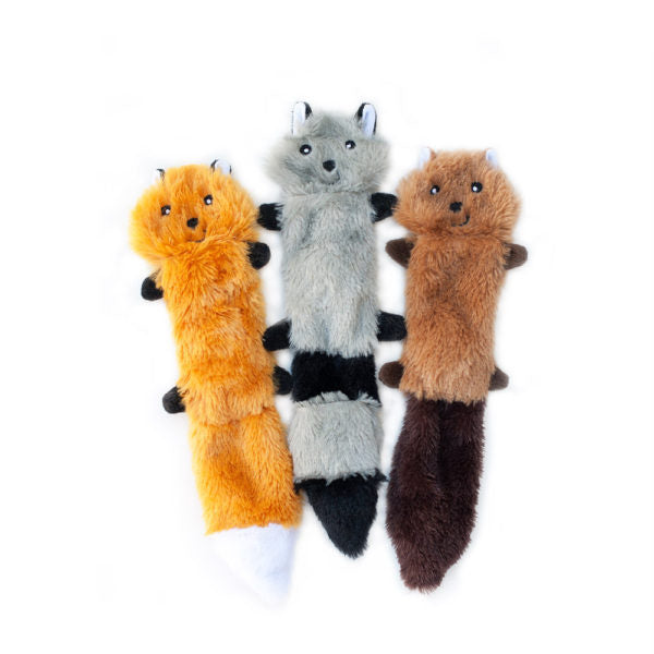 ZippyPaws Skinny Peltz Set of 3 No Stuffing Plush Dog Toys Online now