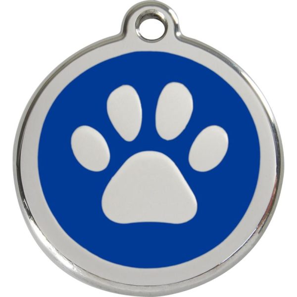 Red Dingo Enamel Dog ID Tags Paw Print 11 Colours For Discount