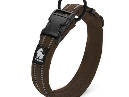 Truelove Dog Puppy Collars Airmesh Reflective Brown 8 Sizes For Sale