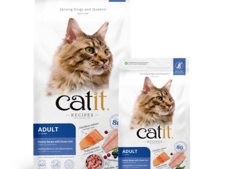 Catit Recipes Adult Poultry with Ocean Fish Dry Cat Food 400g 2kg Online now