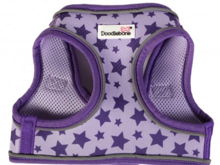 Doodlebone Originals Snappy Dog Harness Violet Stars 7 Sizes For Sale