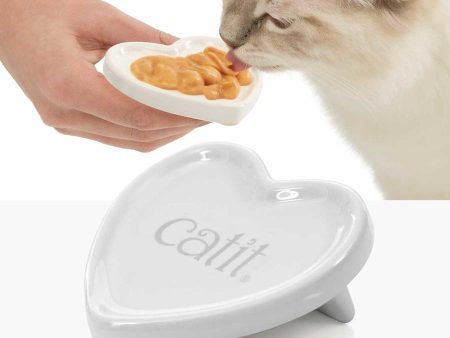 Catit Creamy Heart-Shaped Treat Dish Cheap