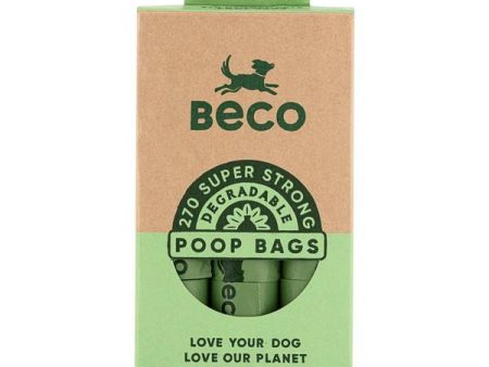 Beco Unscented Degradable 270 Poop Bags on 18 Refill Rolls For Sale